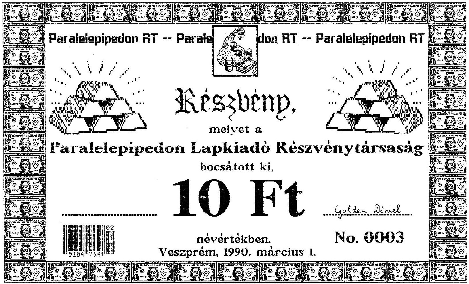 Paralelepipedon részvény